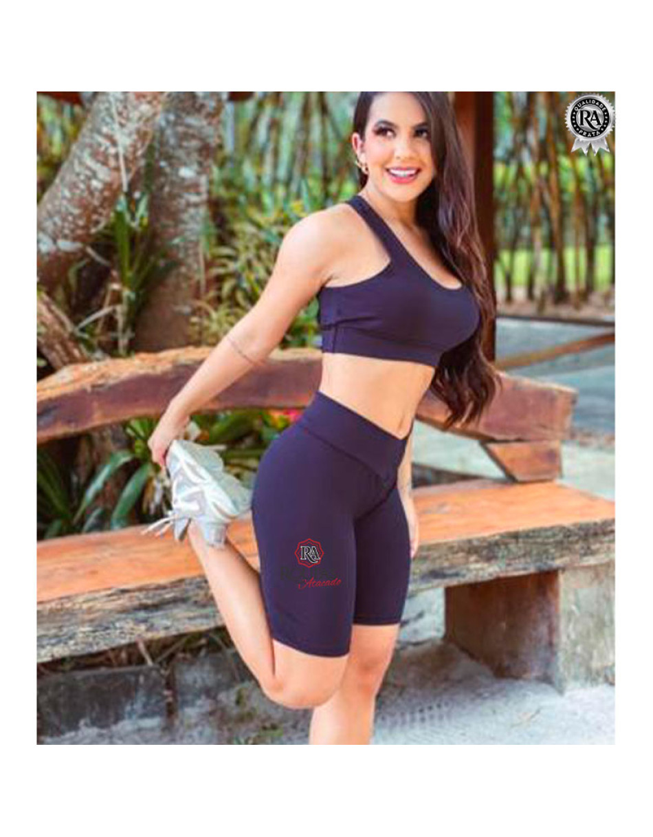 Conjunto Laiza Top E Bermuda Fitness Liso