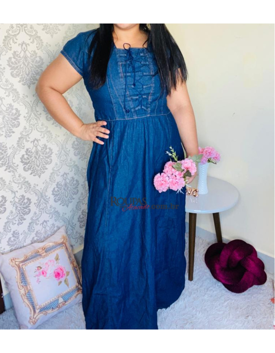 Vestido Jeans longo Evangelico