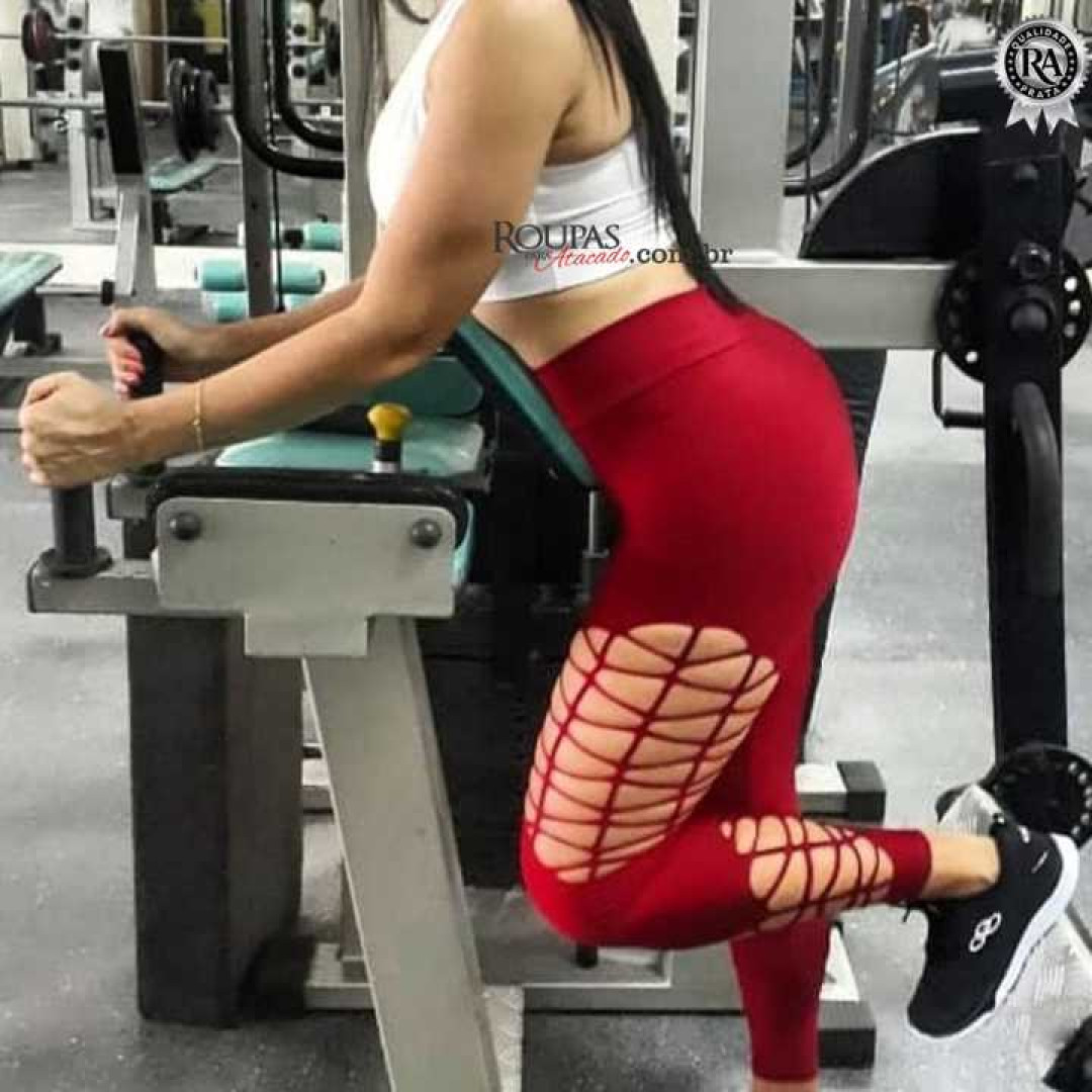 Calça Legging Suplex Lisa Corte a Laser