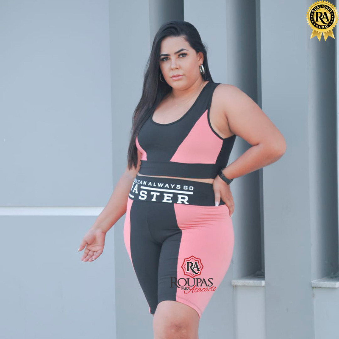 Conjunto Fitness Daniele Plus Size Com Detalhes