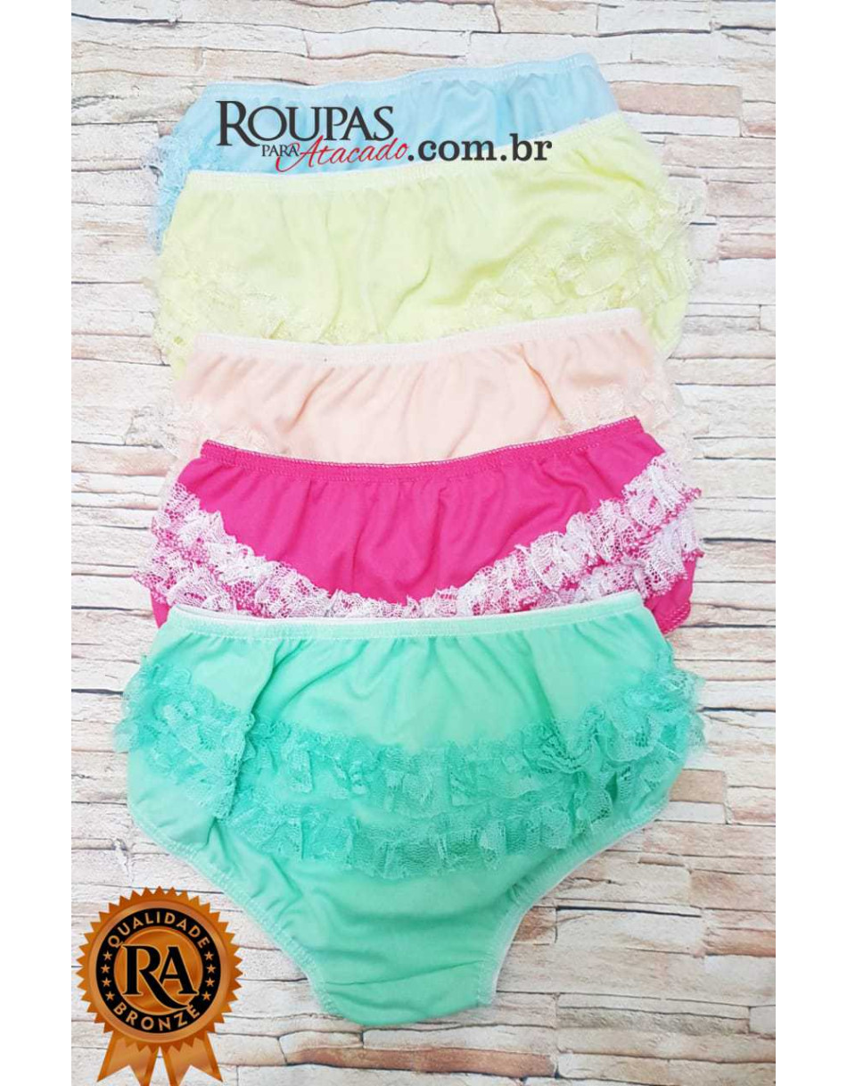  Calcinha Infantil Bunda Rica Basic