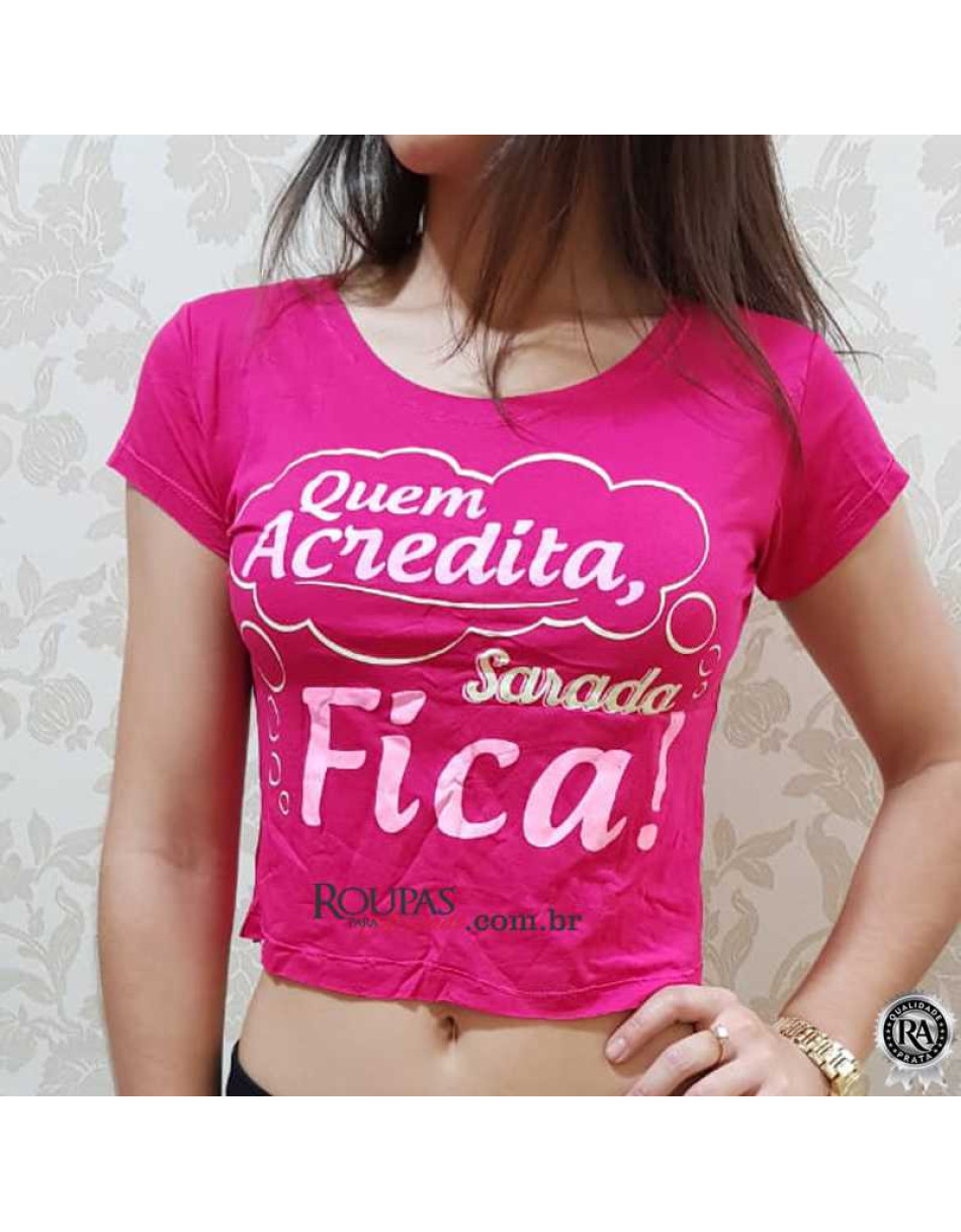 Blusa Cropped Fitness Estampada