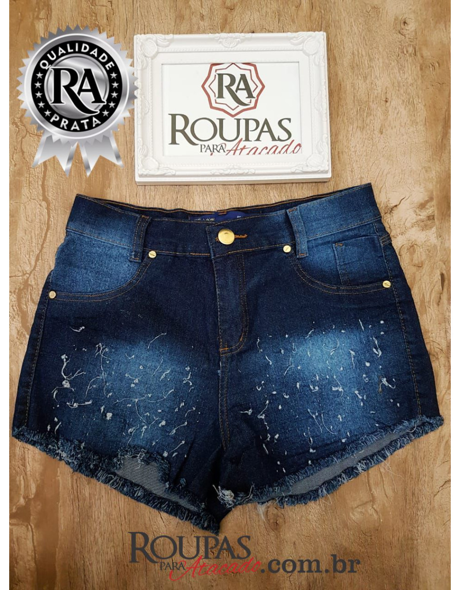 Short Jeans Feminino Cintura Alta