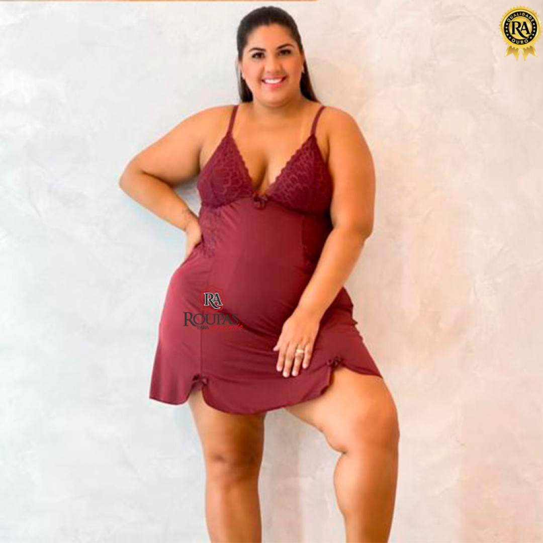 Camisola Plus Size Lisa Em Microfibra