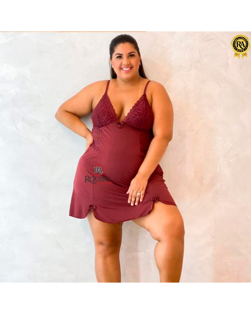 Camisola Plus Size Lisa Em Microfibra