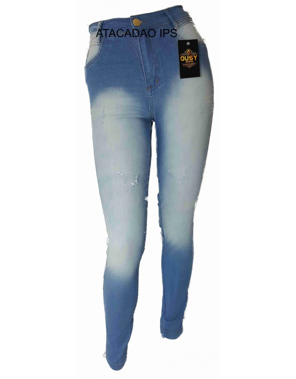 CALÇA JEANS FEMININA CINTURA ALTA