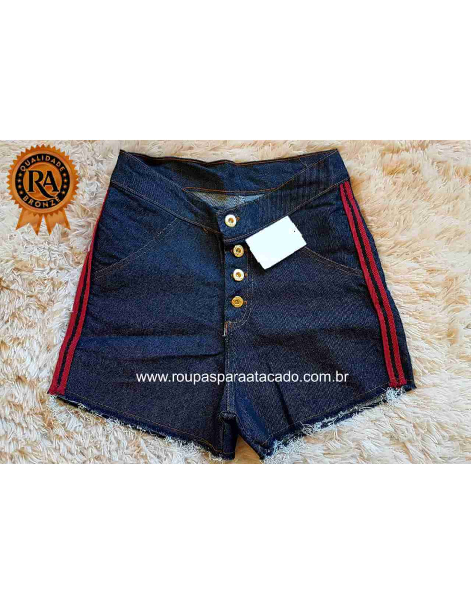 Short Jeans Curto Cintura Alta Feminino Basic