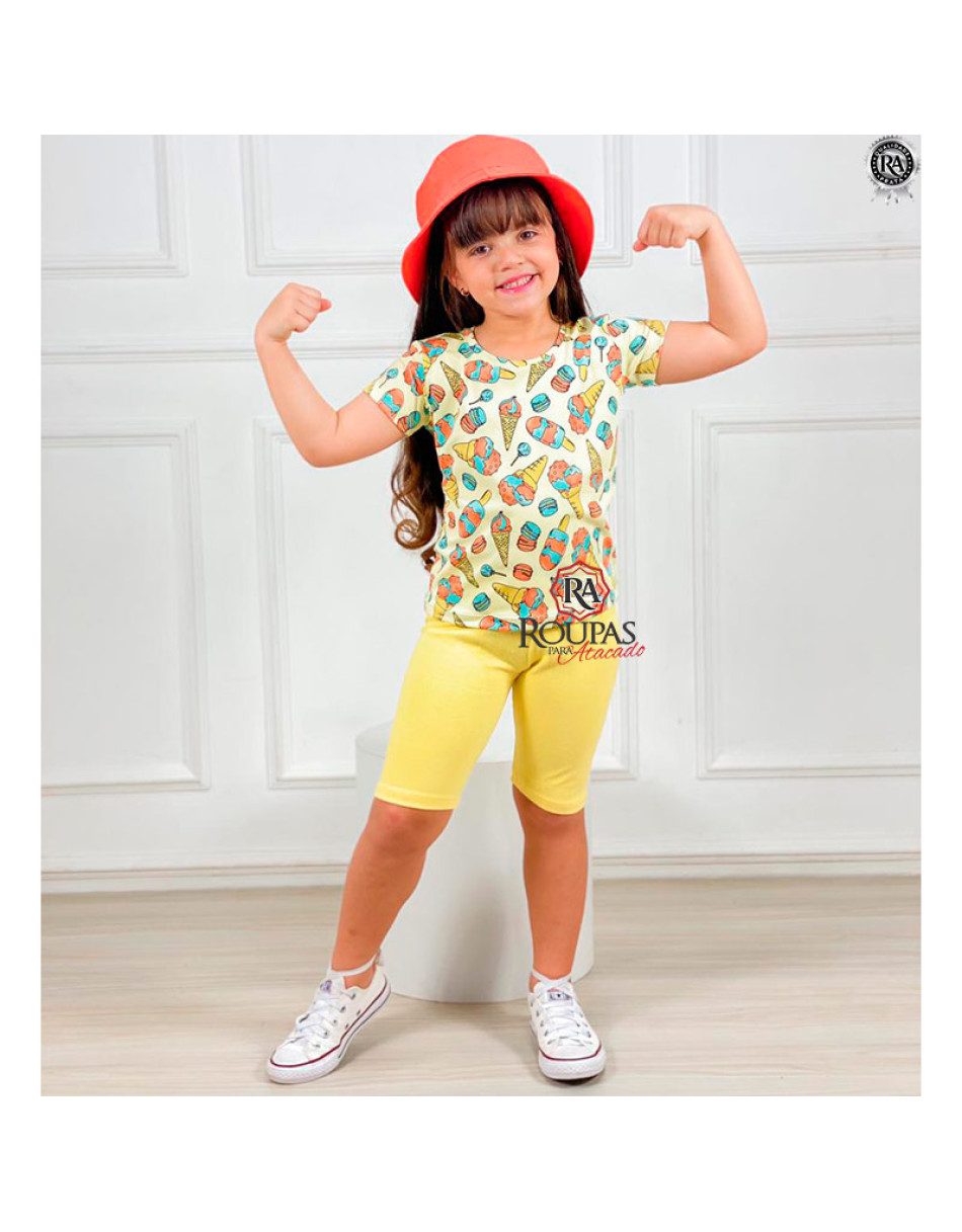 Conjunto Infantil Blusa E Short Lara