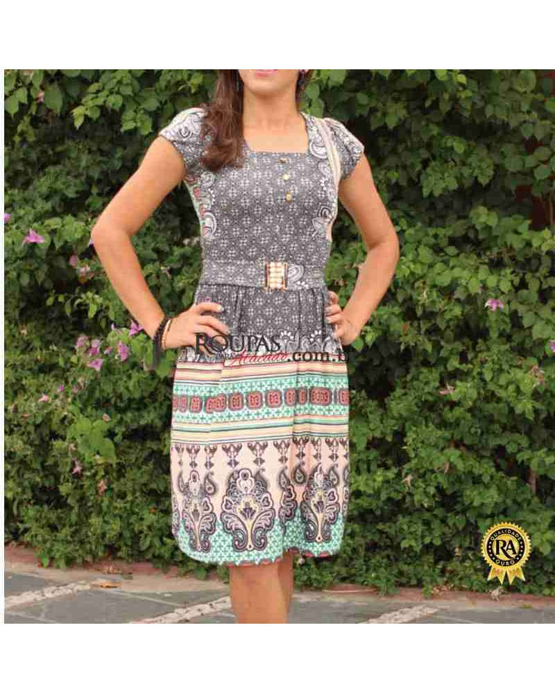 Vestido Feminino Rodado Estampado