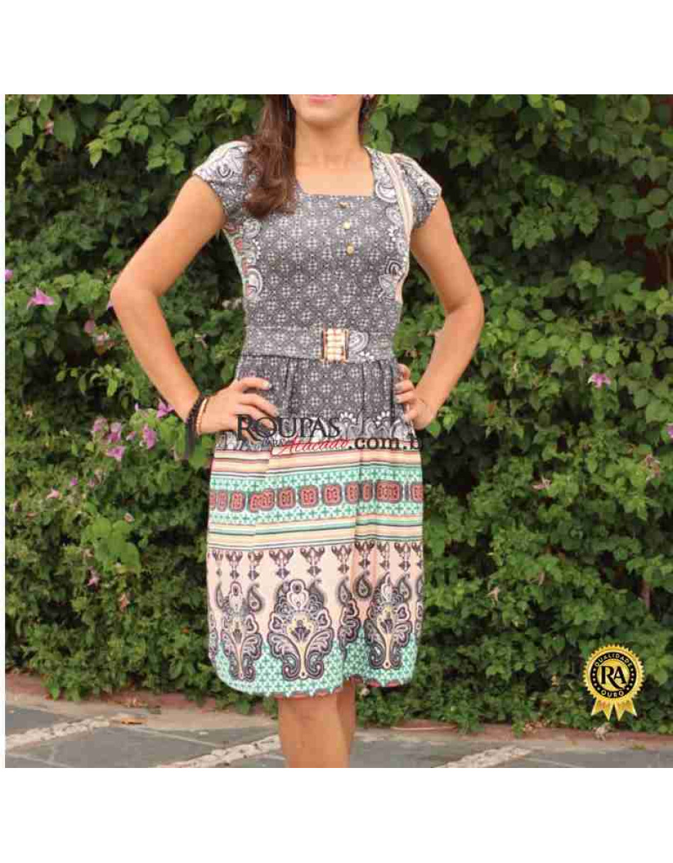 Vestido Feminino Rodado Estampado