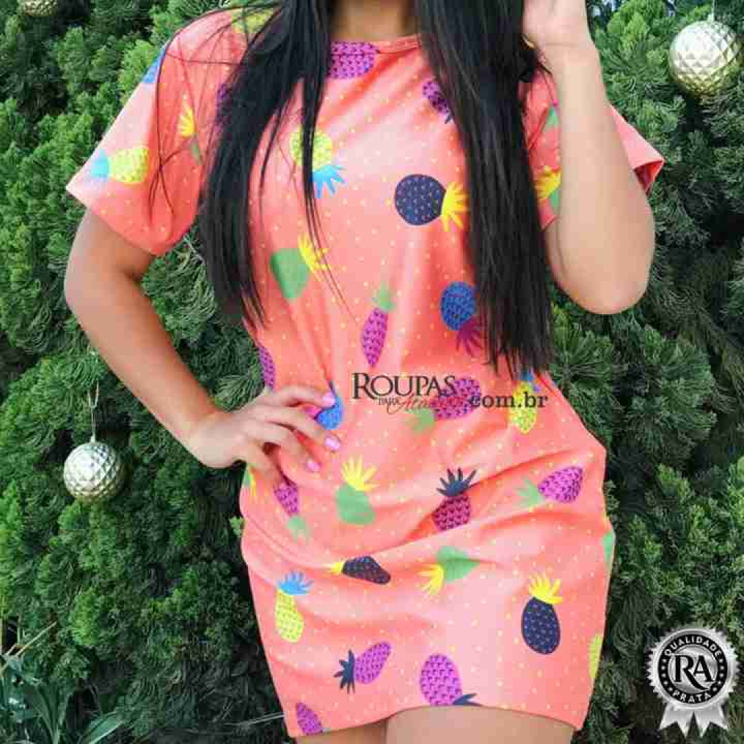 Vestido Com Estampa De Frutas