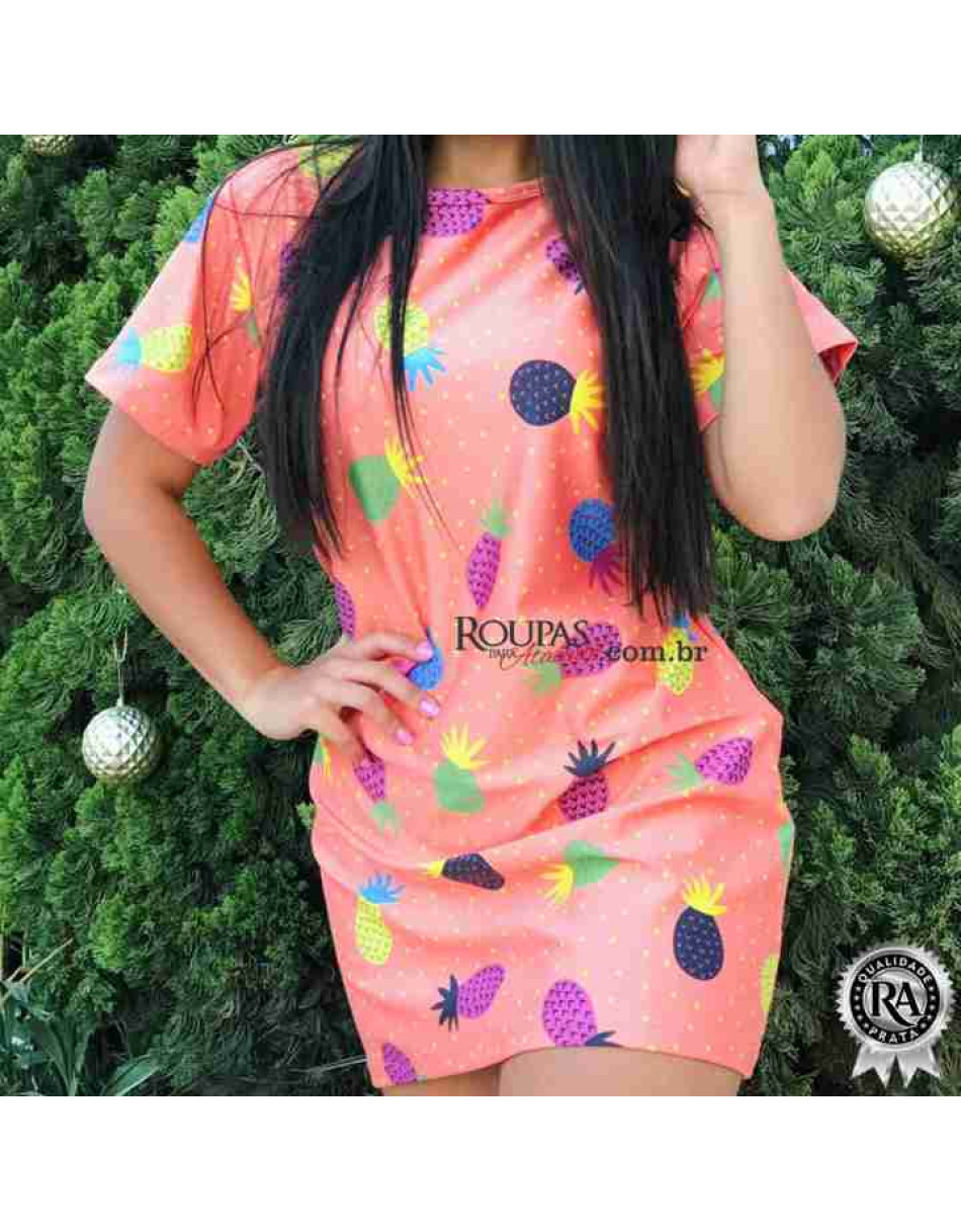 Vestido Com Estampa De Frutas