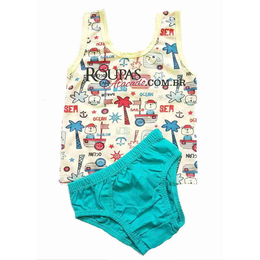 Conjunto Bebe Regata e Cueca Infantil