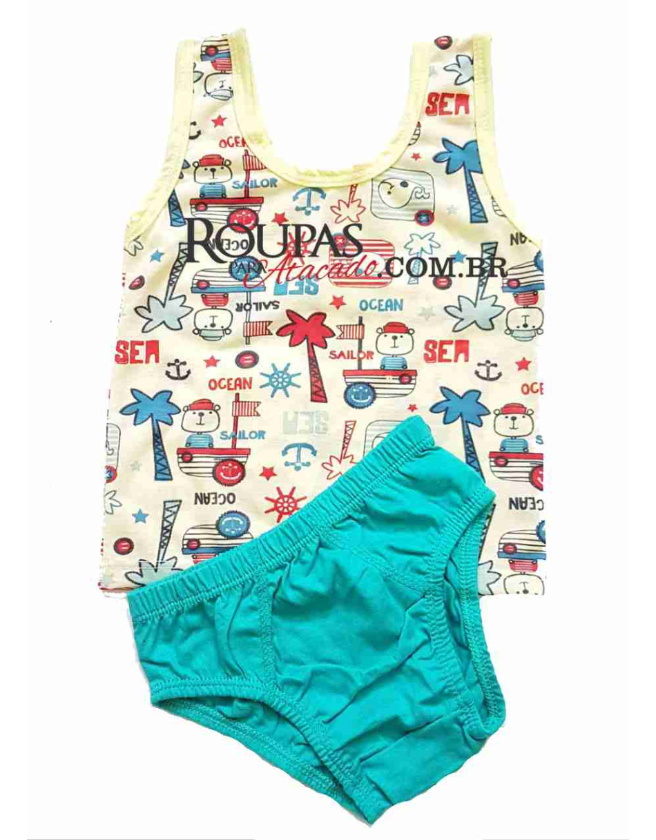 Conjunto Bebe Regata e Cueca Infantil