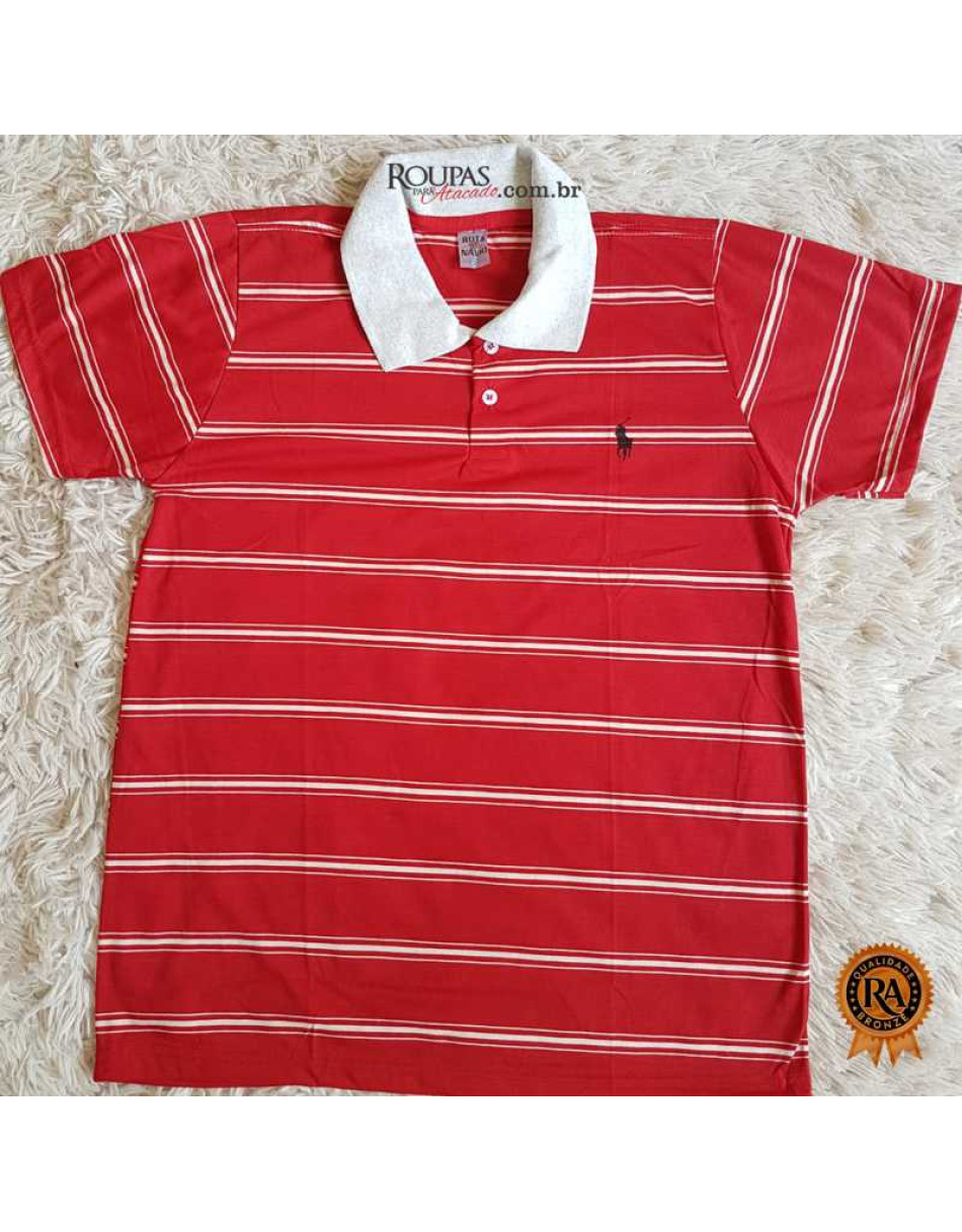 Camisa Polo Masculina Listrada