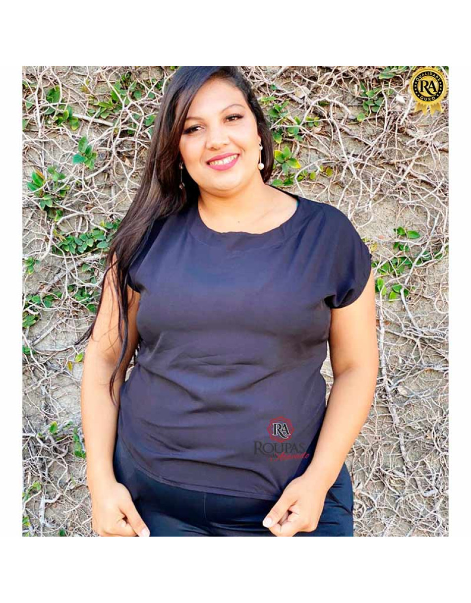 Blusa Em Viscose Lisa Plus Size 