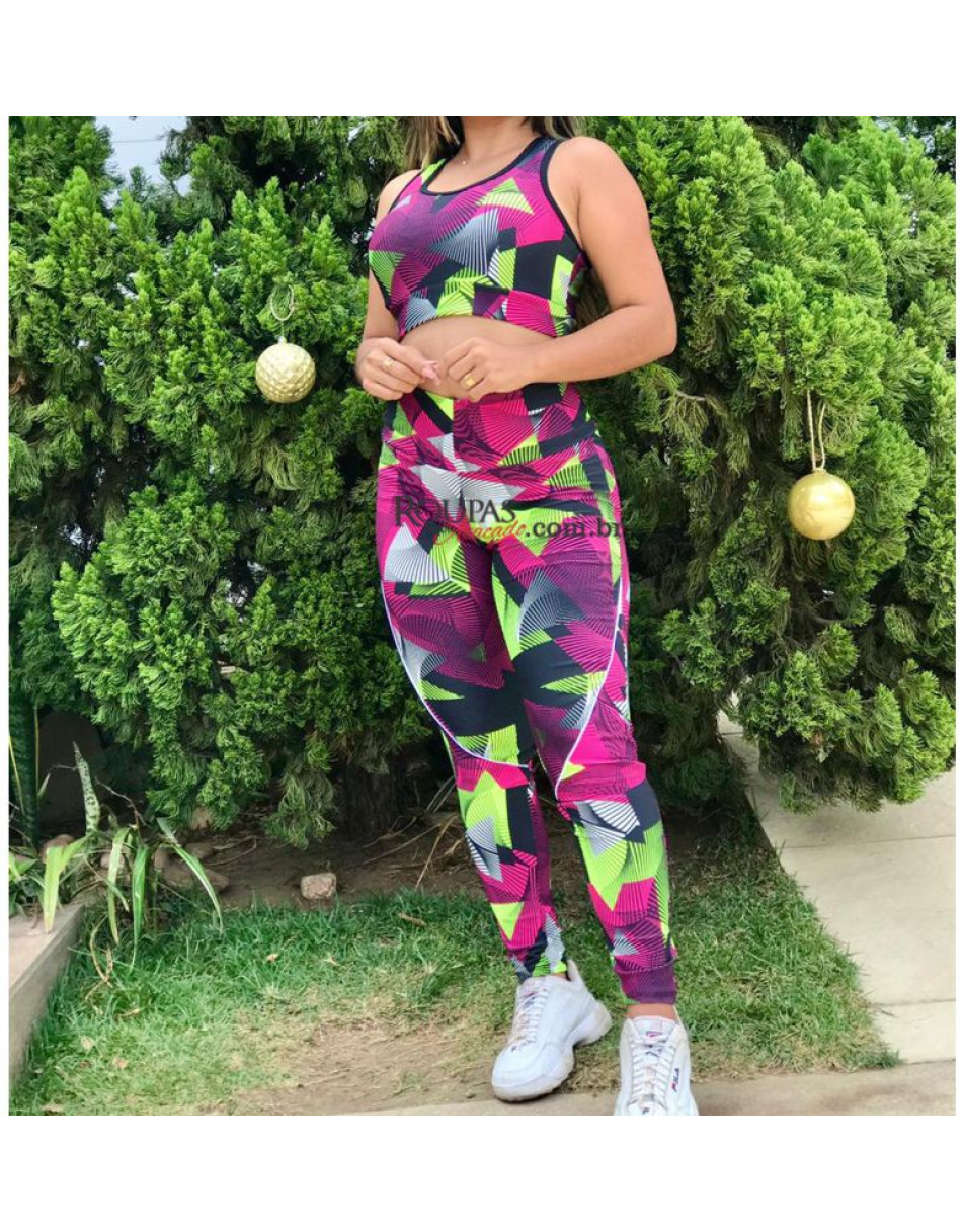 CONJUNTO FITNESS CALÇA E TOP EM SUPLEX SEM BOJO 