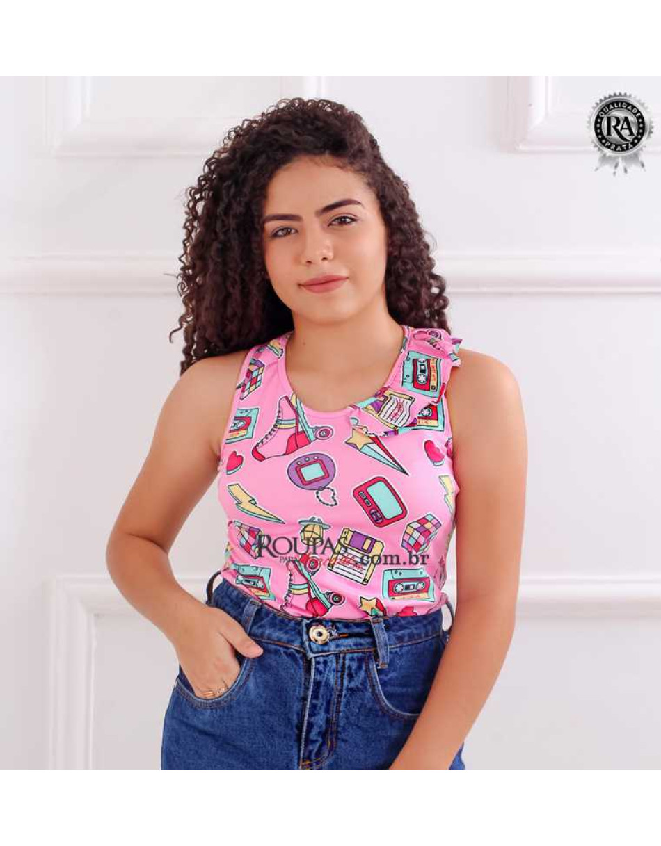 Blusa Modinha Juvenil Em Malha Leila