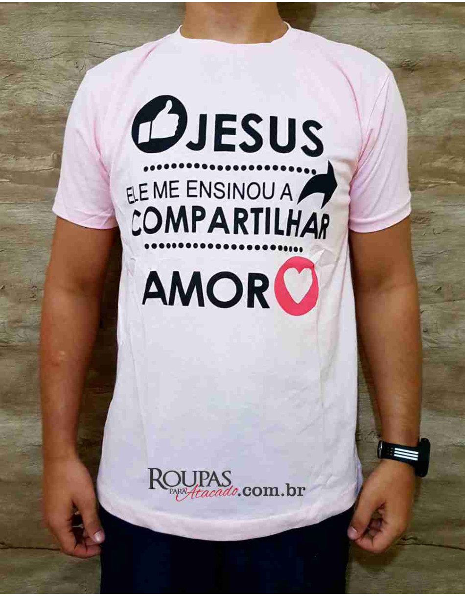 Camisa Masculina Algodão Com Frases Evangélicas