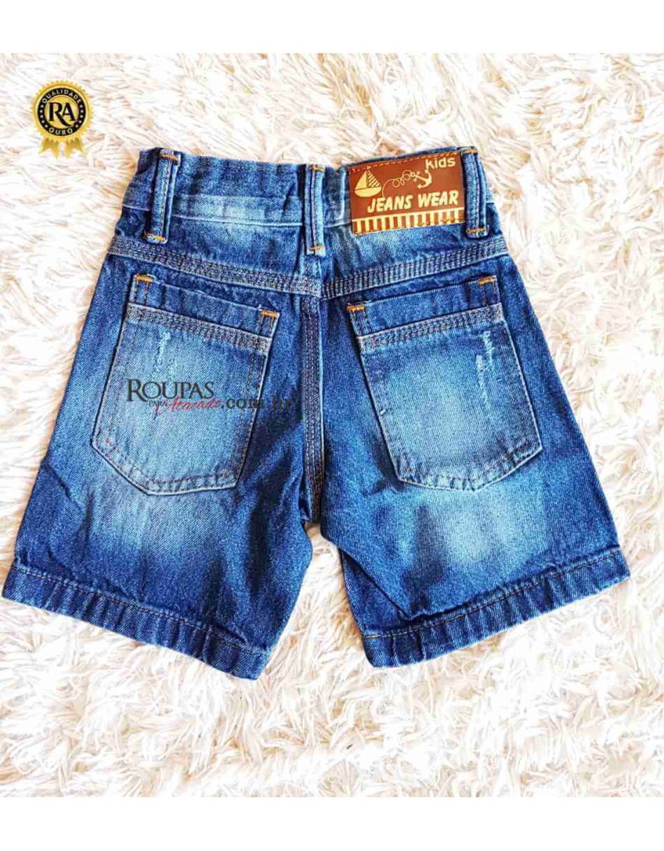 Bermuda Jeans Infantil Masculina 1 a 3 anos