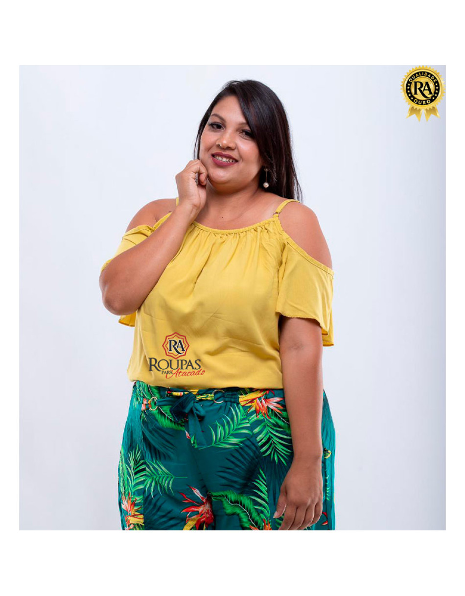 Blusa Em Viscose Lisa Plus Size 