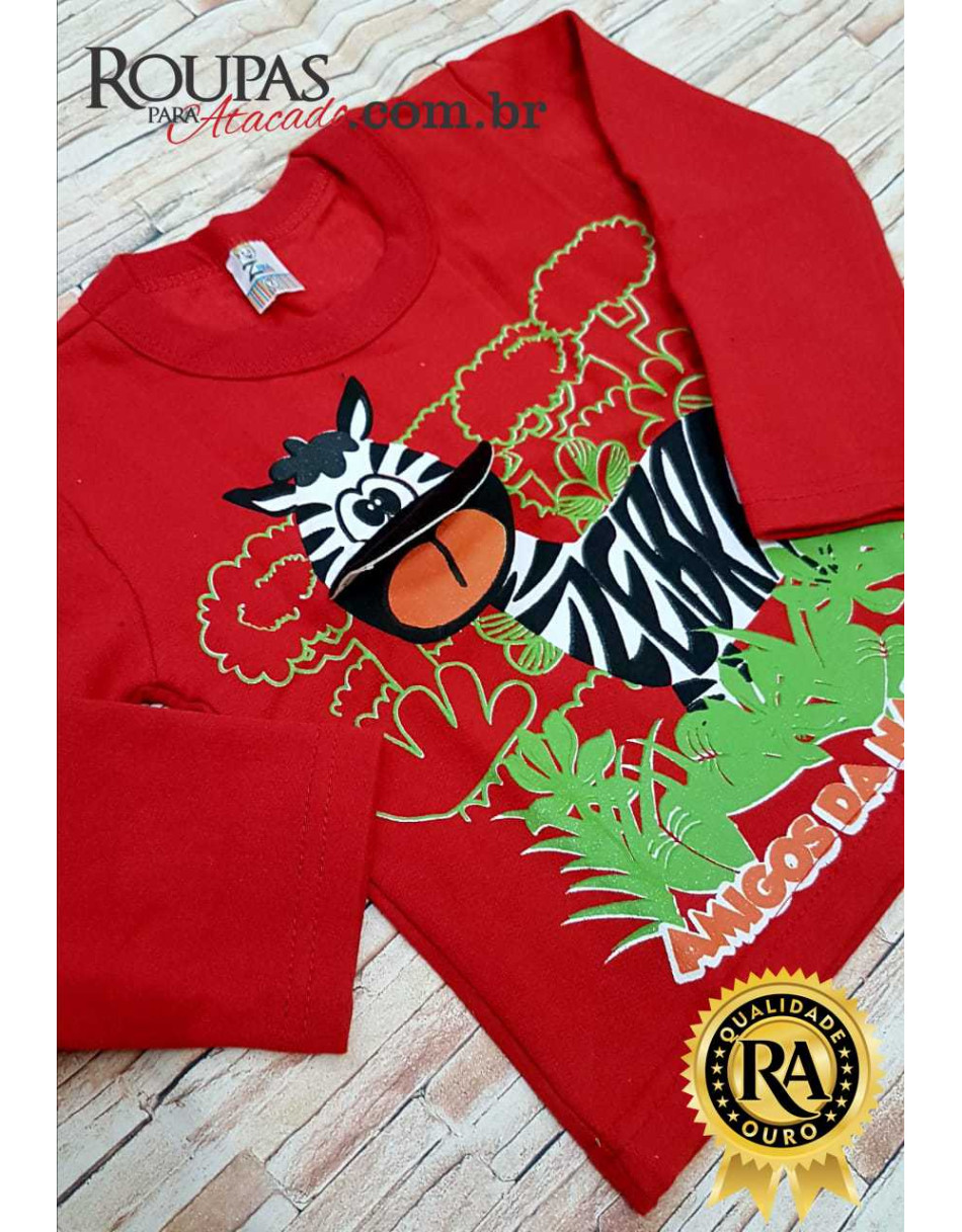 Camisa Manga Longa Infantil Estampa 3D