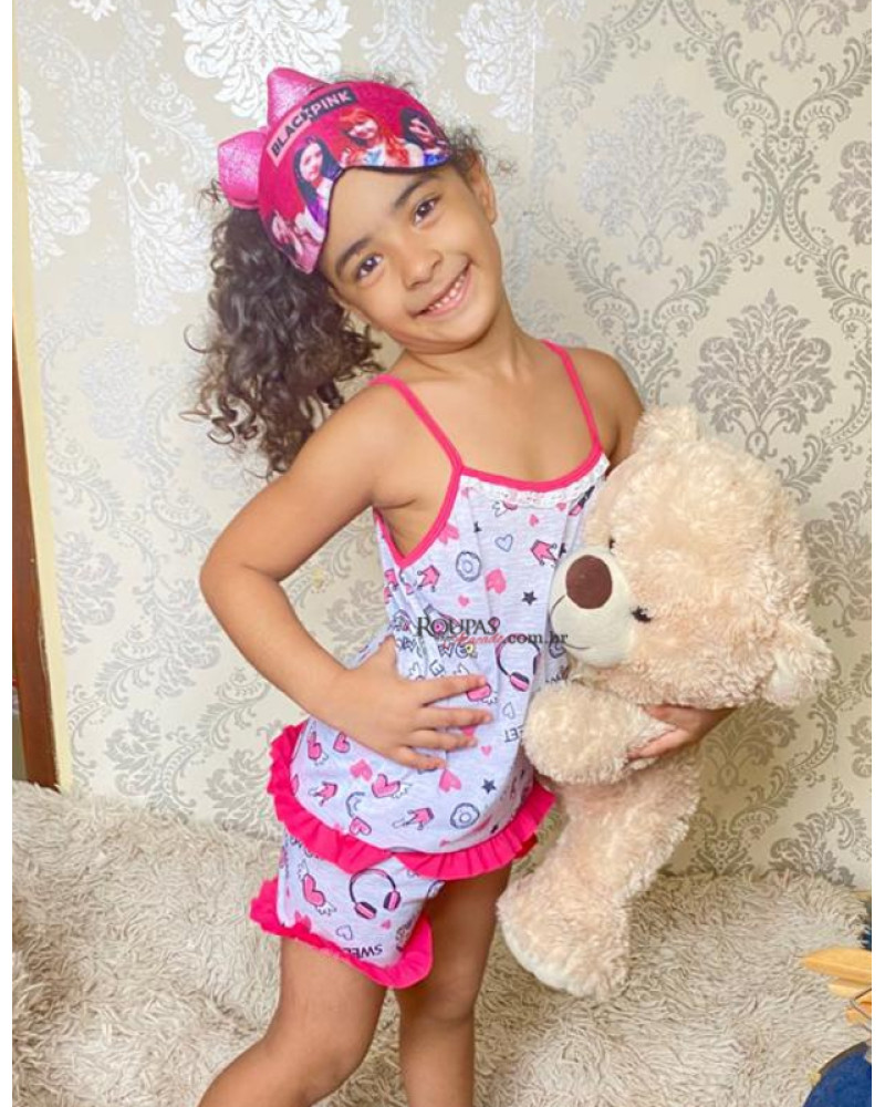 Baby Doll Infantil Estampado Com Babado