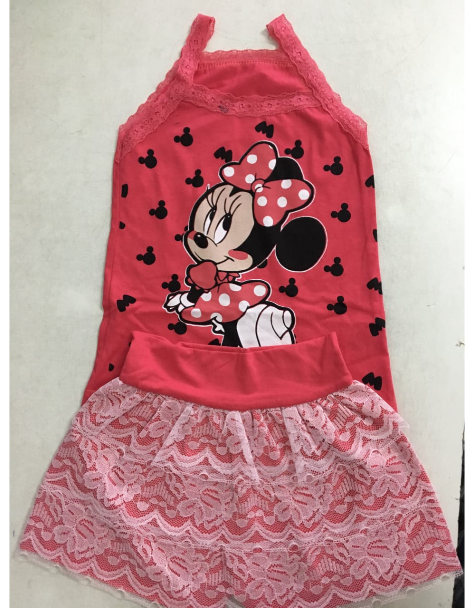 Conjunto Infantil Blusa e Short de renda