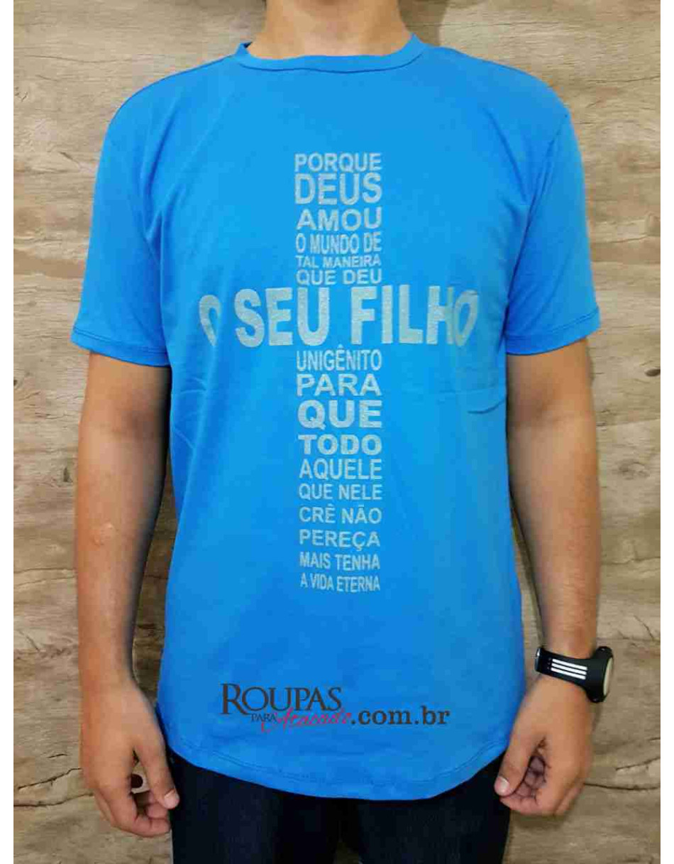 Camisa Masculina Algodão Com Frases Evangélicas