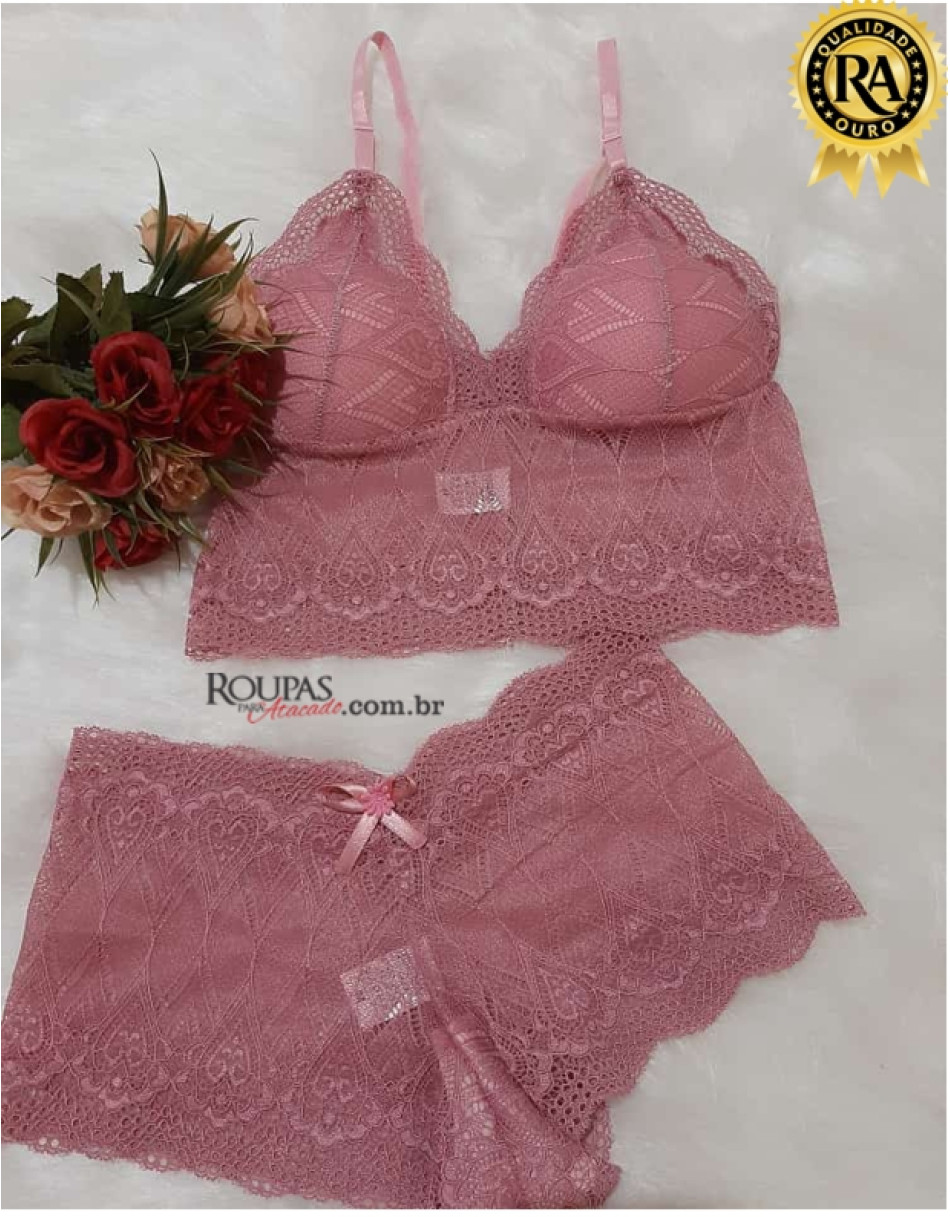 Conjunto Lingerie Espera Marido Com Bojo