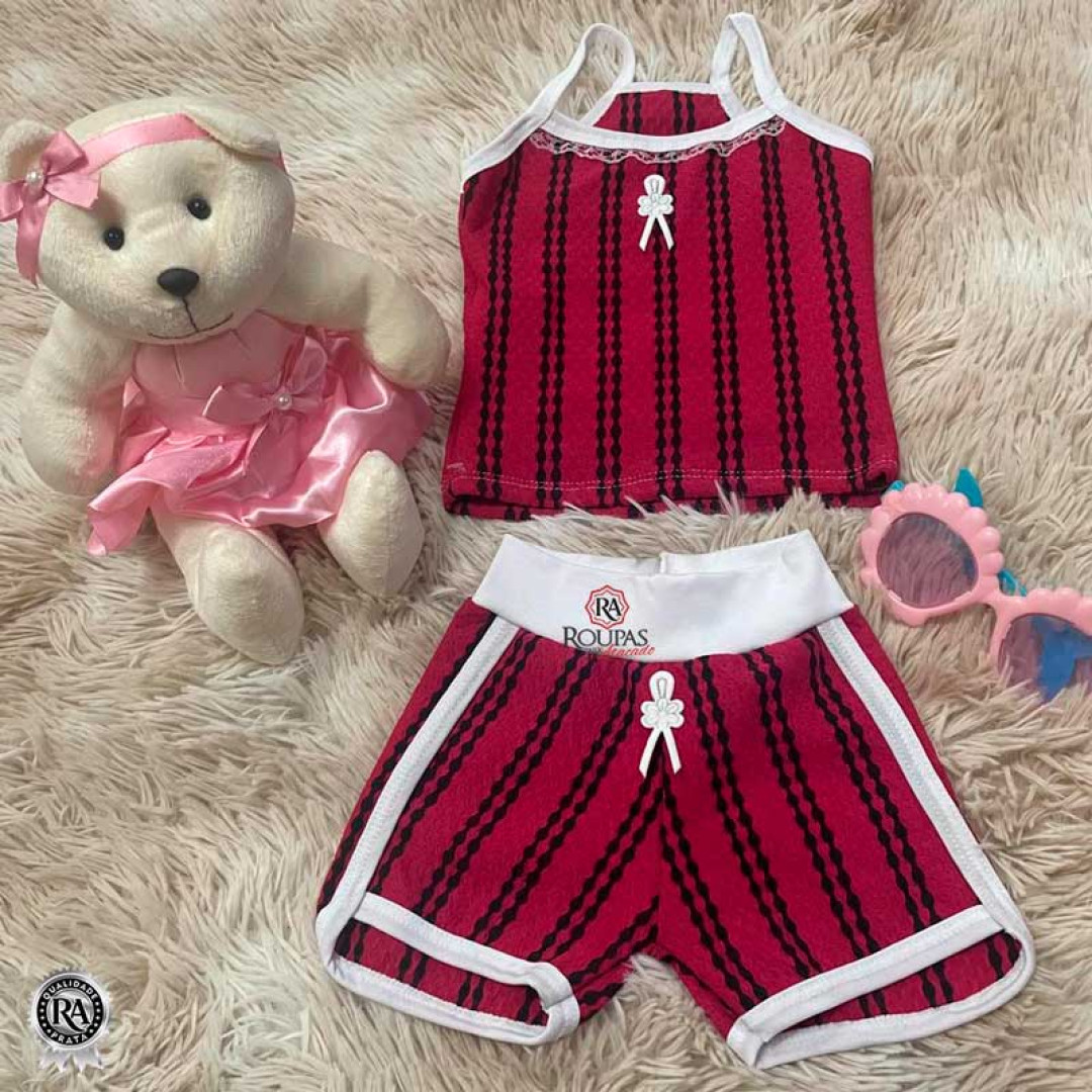 Conjunto Bebe alcinha estampada