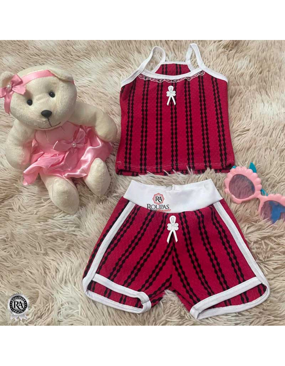 Conjunto Bebe alcinha estampada