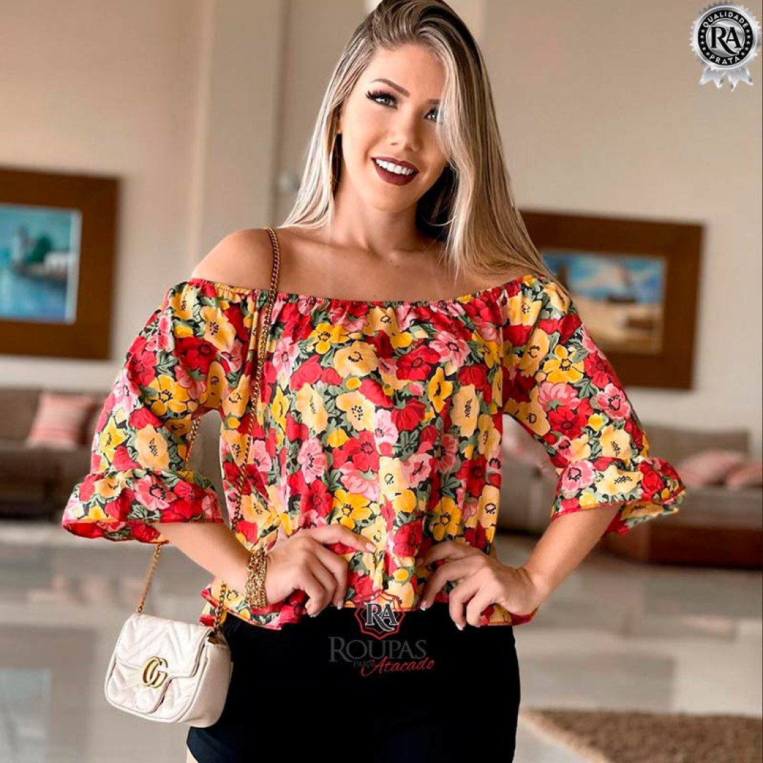 Blusa Viscose Estampada Feminina