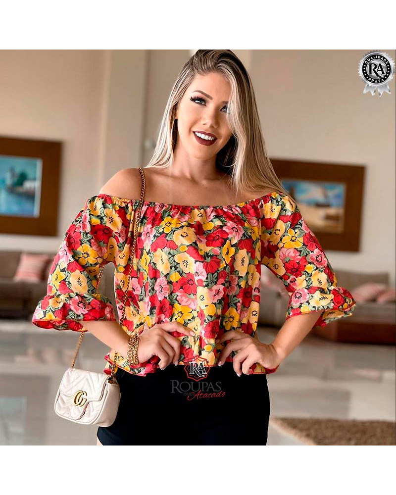 Blusa Viscose Estampada Feminina