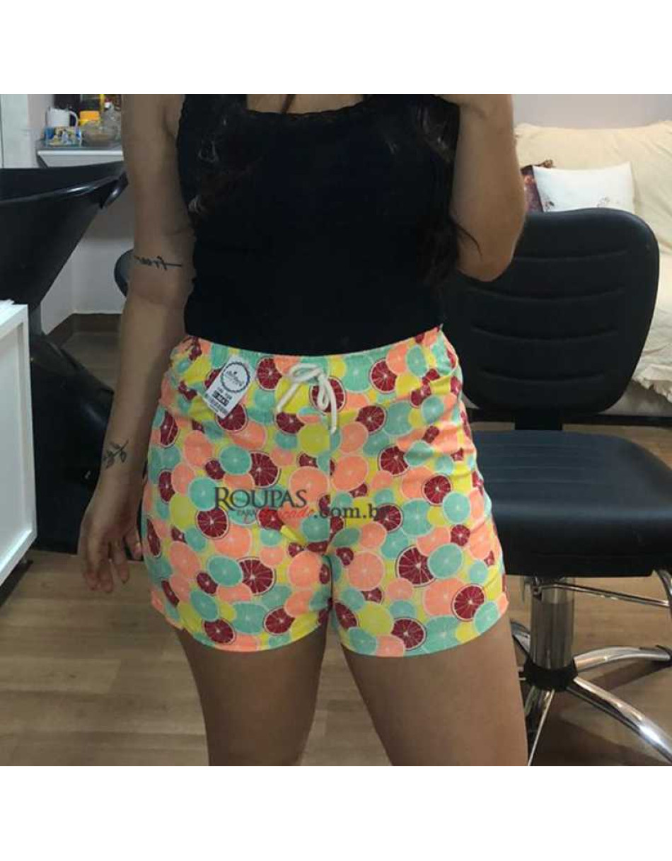 Short Curto Floral Feminino  