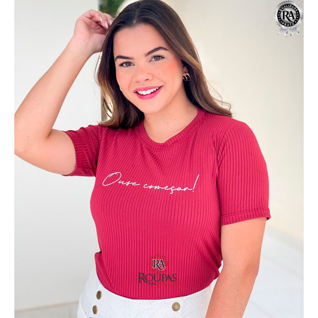 Tshirt Feminina Canelada Com Frases