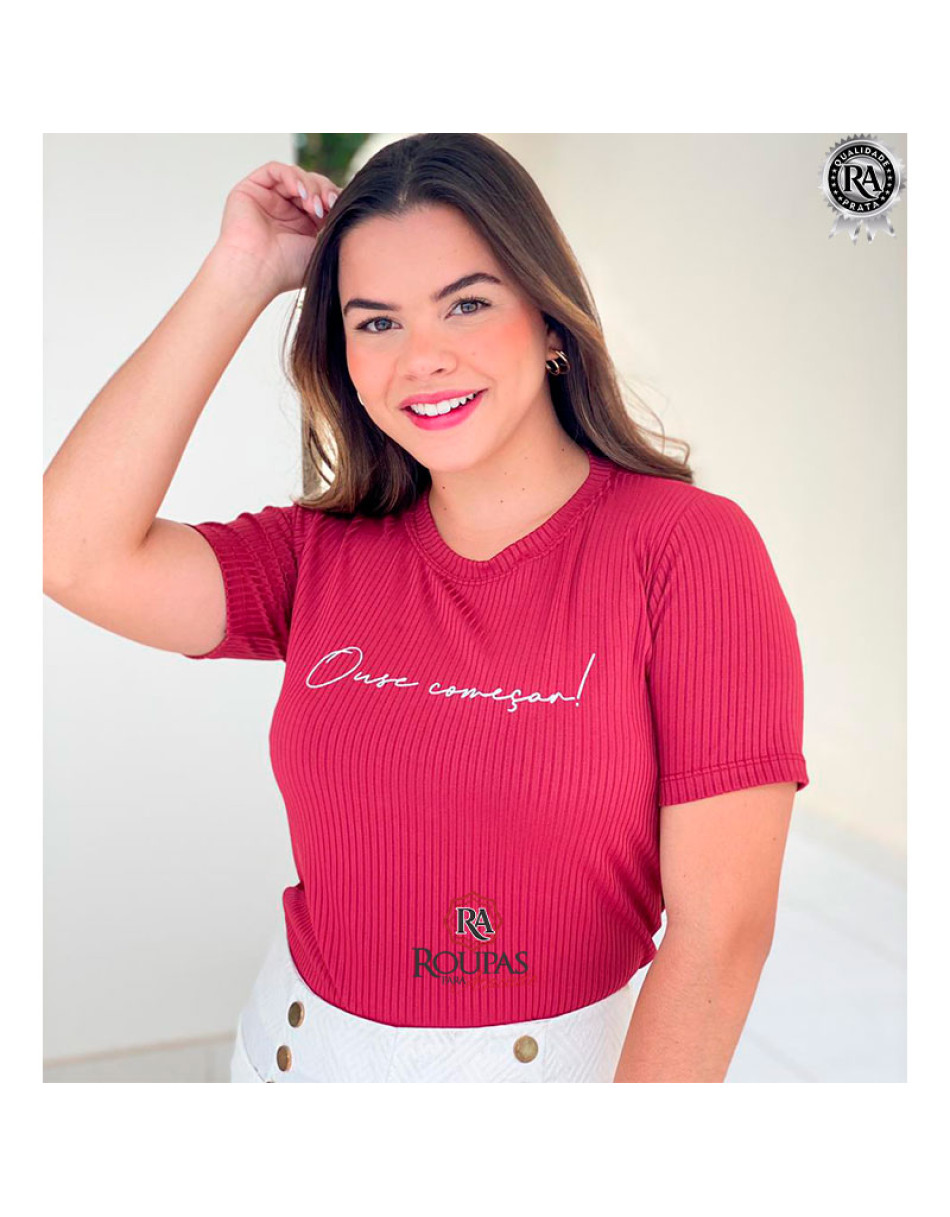 Tshirt Feminina Canelada Com Frases