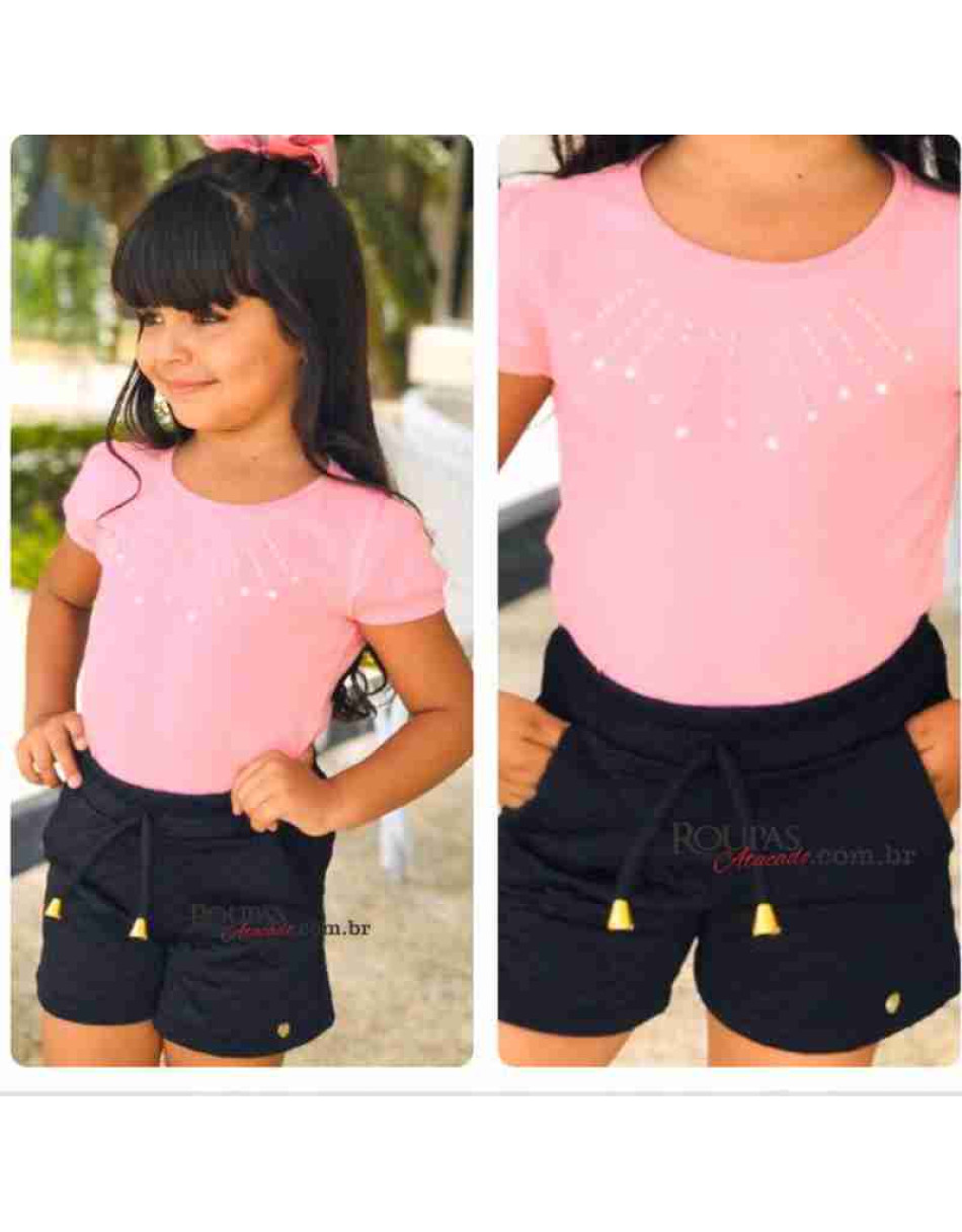 Short Infantil Matelassê Com Bolso