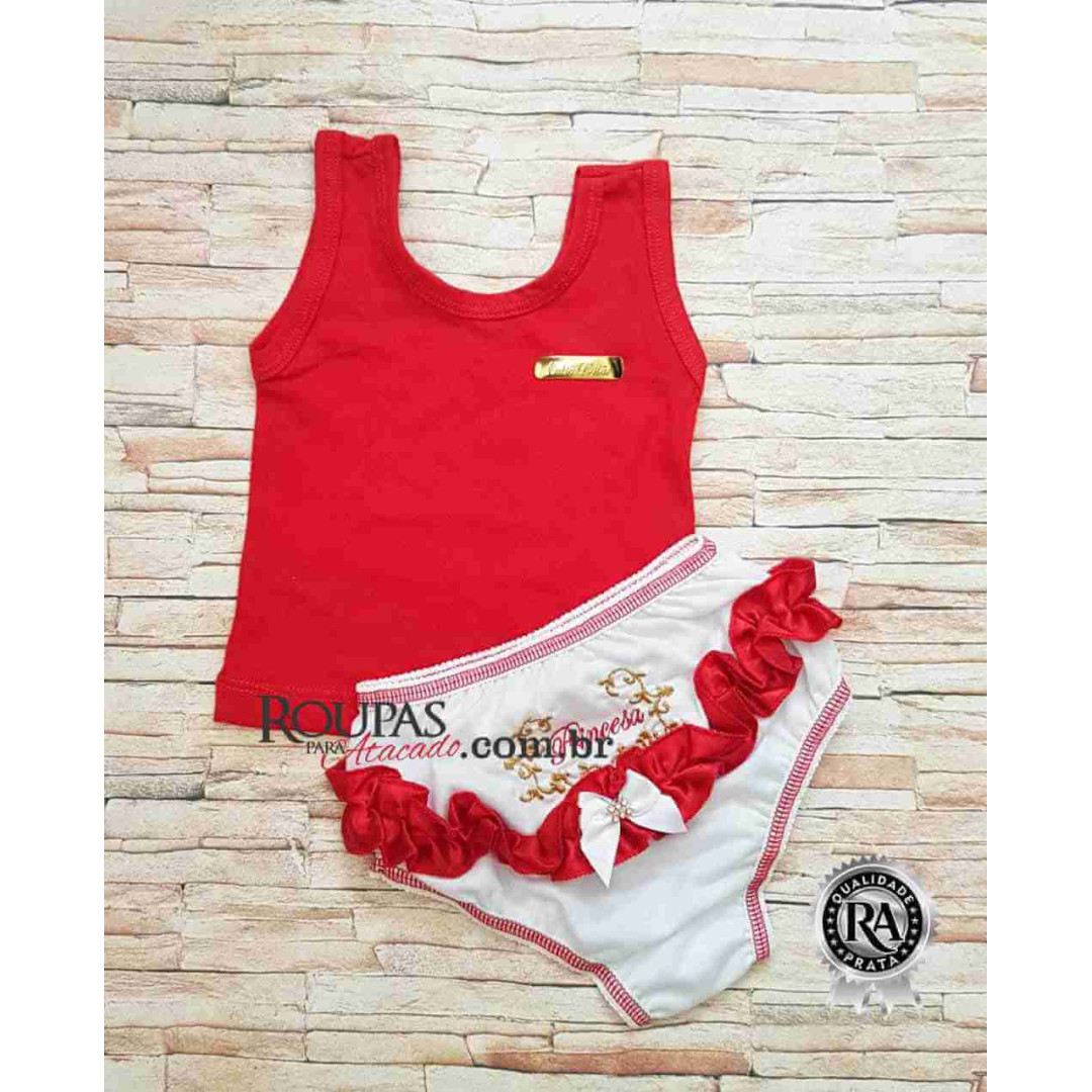 Conjunto Bebe Camiseta Com Calcinha Bunda Rica