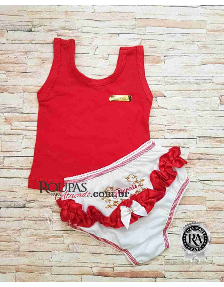 Conjunto Bebe Camiseta Com Calcinha Bunda Rica