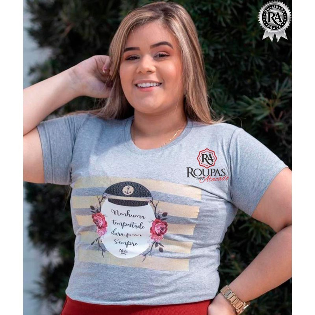 Blusa Tshirts Algodão Plus Size