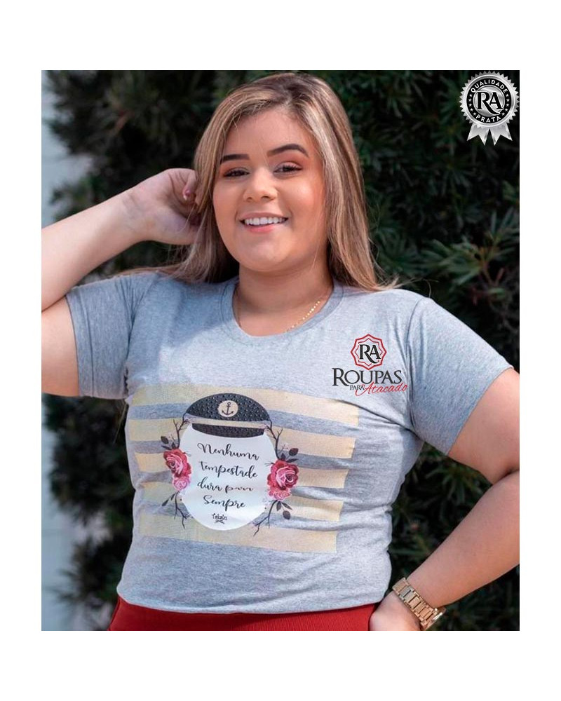 Blusa Tshirts Algodão Plus Size