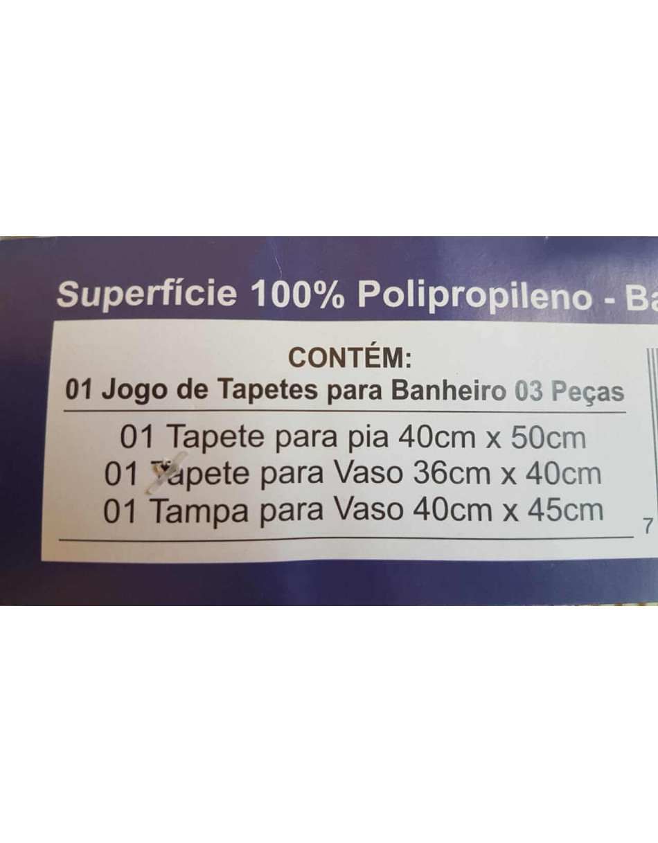 Jogo de Banheiro Latex com antiderrapante 3 peças