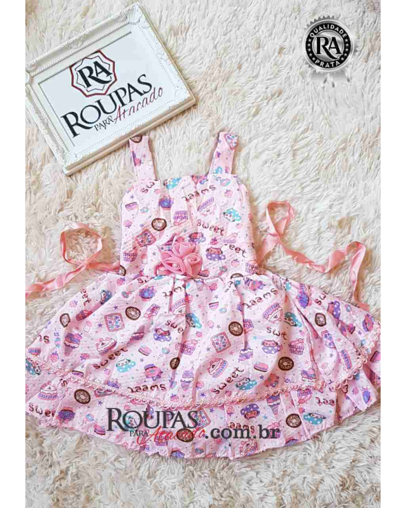 Vestido Infantil Tricoline Estampado