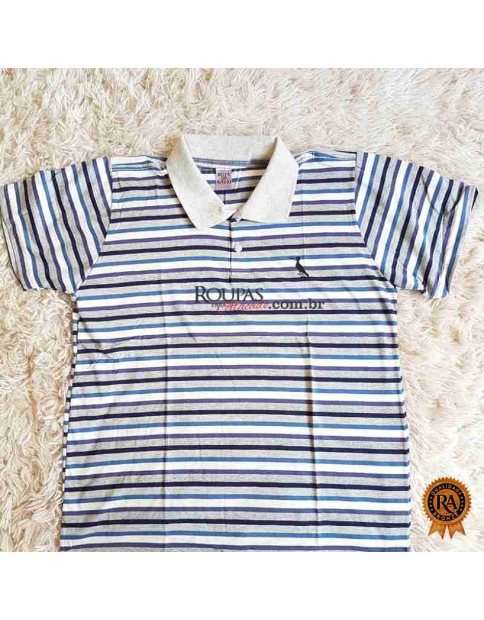 Camisa Polo Masculina Listrada