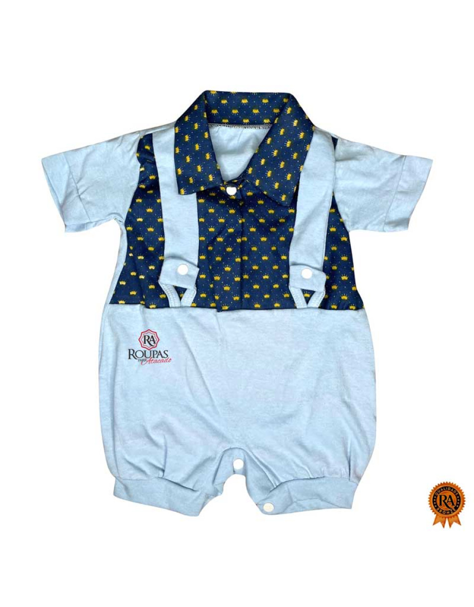 Macacão Para Bebe Masculino Curto