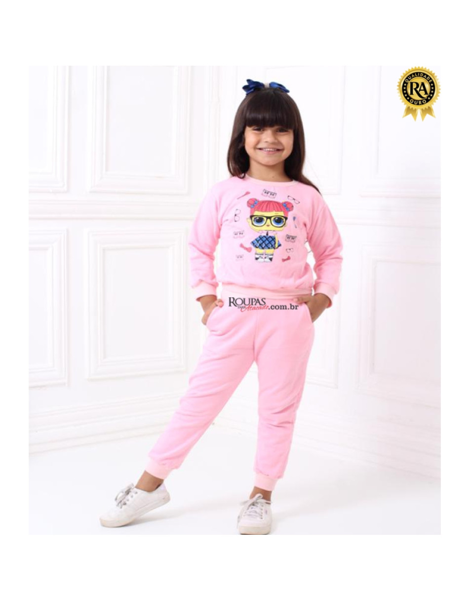 Conjunto Moletom Flanelado Infantil Feminino 