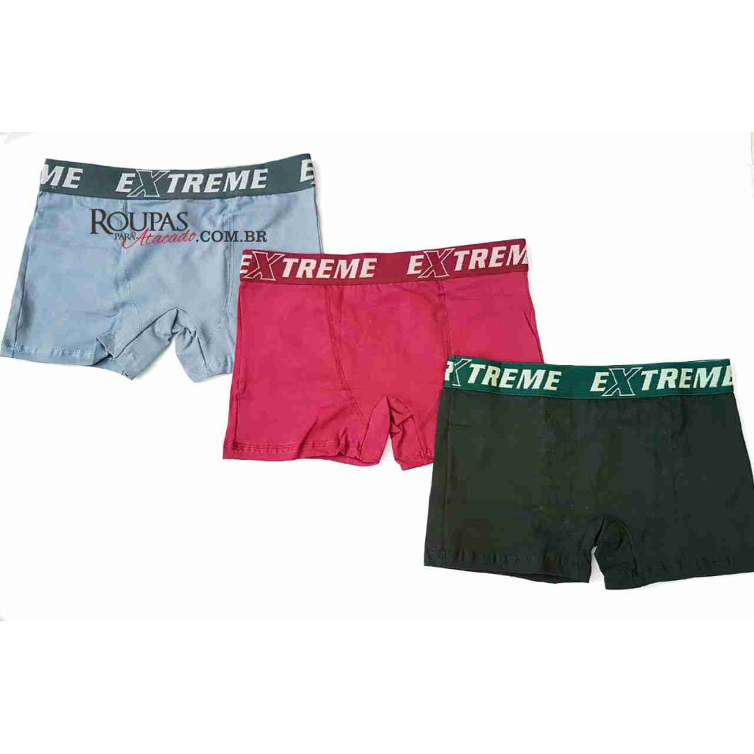 Cueca Boxer Cós Elástico Masculina Adulto