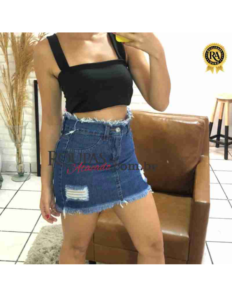 Saia Curta Jeans Feminina