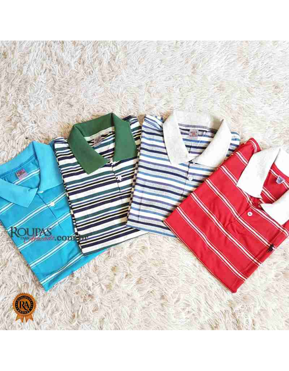 Camisa Polo Masculina Listrada